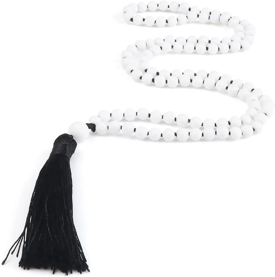 108 Beads Prayer Necklace Natural Green Stripe Onyx Stone Buddhist Buddha Meditation Bead Mala Necklace Women Men Jewelry Gifts PJ5AA (5)