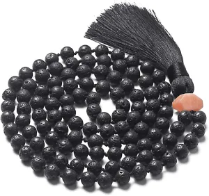 108 Mala Beads Necklace - 8mm Tibetan Prayer Beads -Yoga Meditation Beads Necklace - Hand Knotted Japa Mala