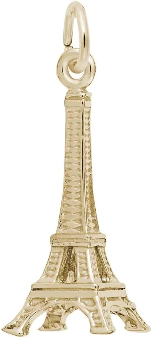 10k Yellow Gold Eiffel Tower Charm, Charms for Bracelets and Necklaces