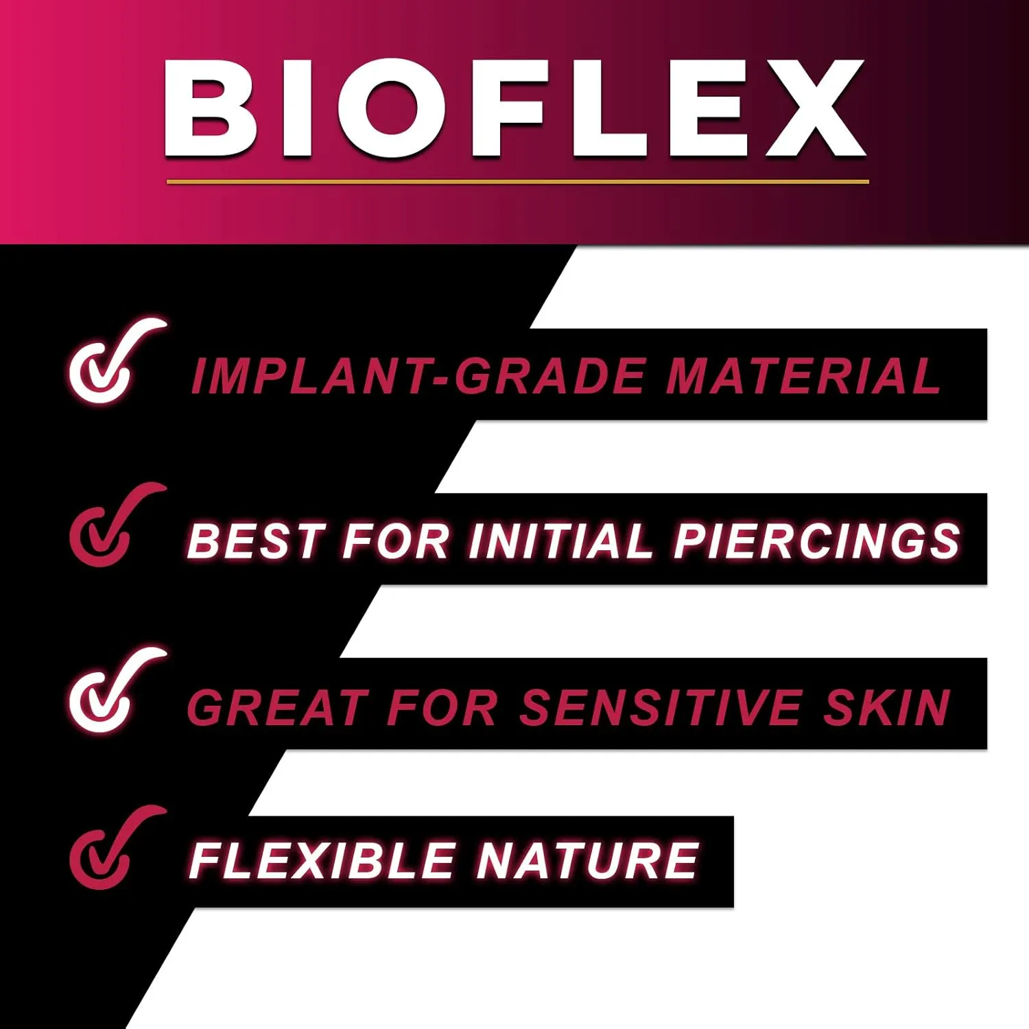 14Gauge (1.6mm), 17.0mm long - Crystal Flexible BioFlex belly navel button ring bar