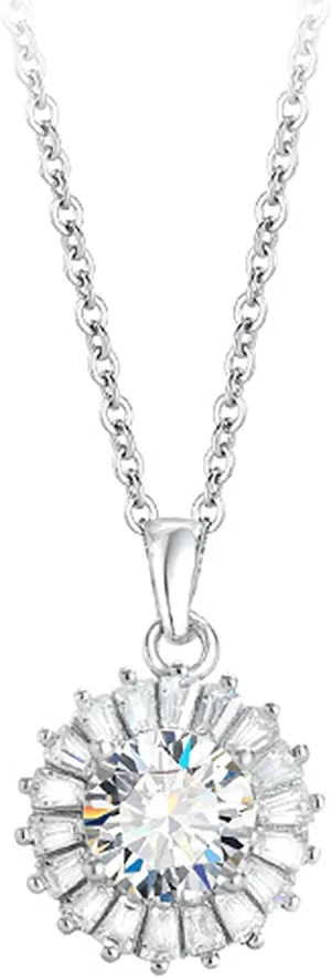 14K Gold 1ct D-Color Sparkling Diamond Flower Pendant Necklace for Women,Ideal for Her Birthday Gift