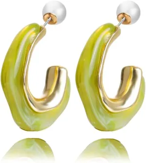 14K Gold Plated Pearl Earrings for Women Sterling Silver Pearl Hoop Earrings White Pearl Drop Dangle Earrings Chunky Pearl Statement Earrings Jewelry