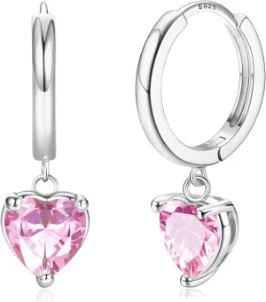 14K Gold Plated S925 Sterling Silver Drop Dangle Earrings for Women - Hypoallergenic Dainty Gold Huggie Hoop Earring CZ Heart Pearl Clam Shell Dainty Charm Drop Dangle Earrings Jewelry Gift