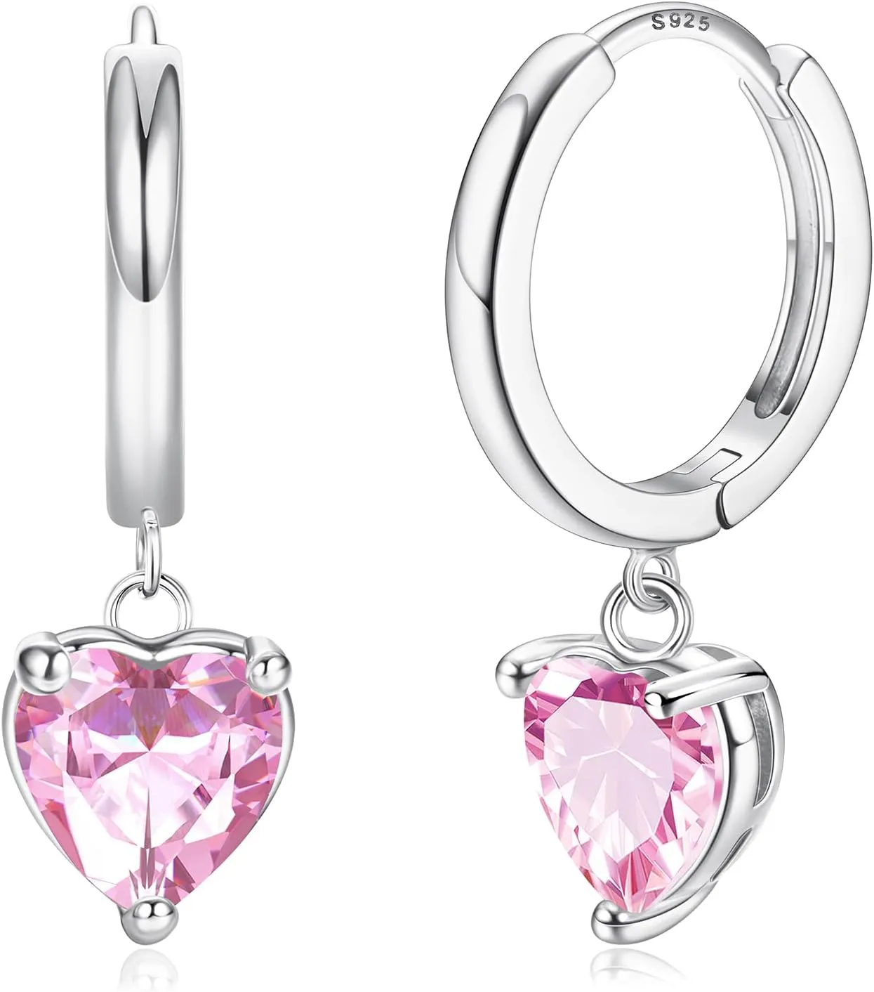 14K Gold Plated S925 Sterling Silver Drop Dangle Earrings for Women - Hypoallergenic Dainty Gold Huggie Hoop Earring CZ Heart Pearl Clam Shell Dainty Charm Drop Dangle Earrings Jewelry Gift