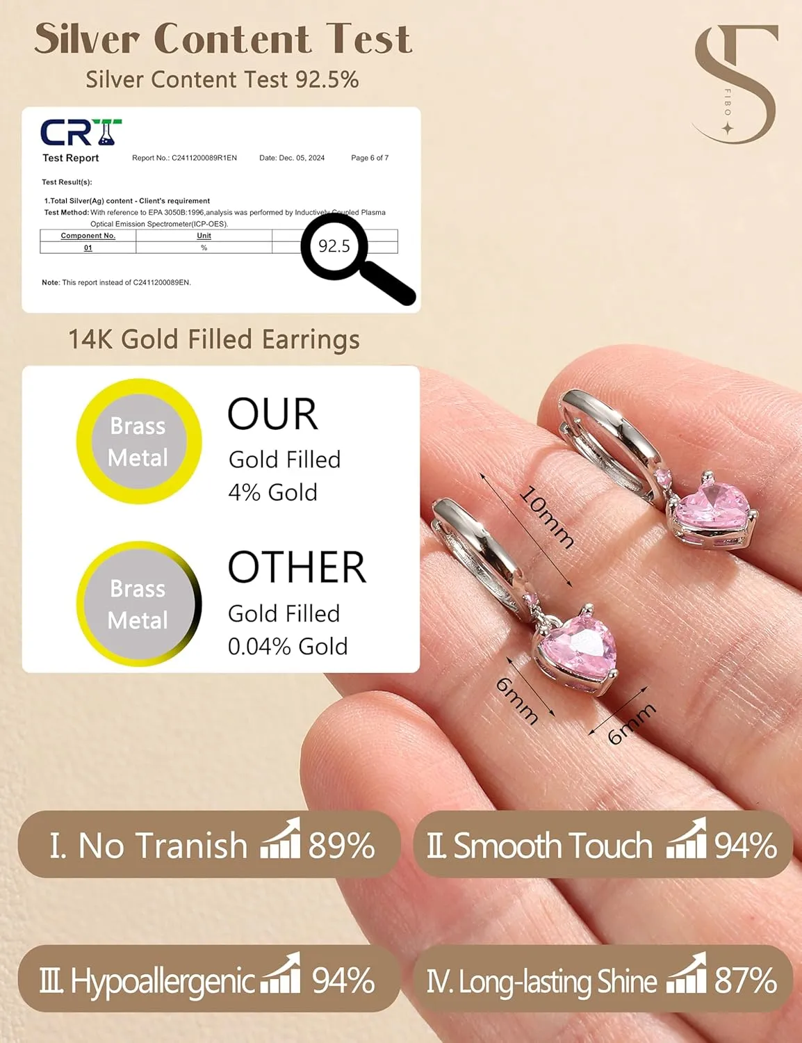 14K Gold Plated S925 Sterling Silver Drop Dangle Earrings for Women - Hypoallergenic Dainty Gold Huggie Hoop Earring CZ Heart Pearl Clam Shell Dainty Charm Drop Dangle Earrings Jewelry Gift