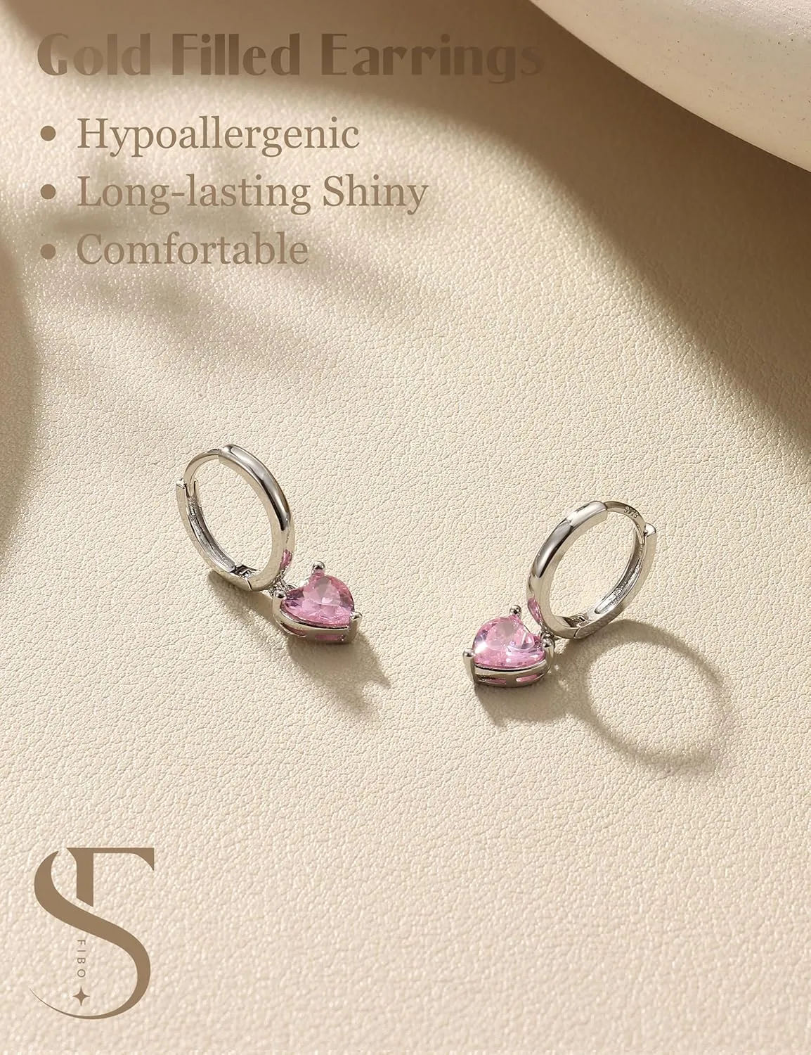 14K Gold Plated S925 Sterling Silver Drop Dangle Earrings for Women - Hypoallergenic Dainty Gold Huggie Hoop Earring CZ Heart Pearl Clam Shell Dainty Charm Drop Dangle Earrings Jewelry Gift