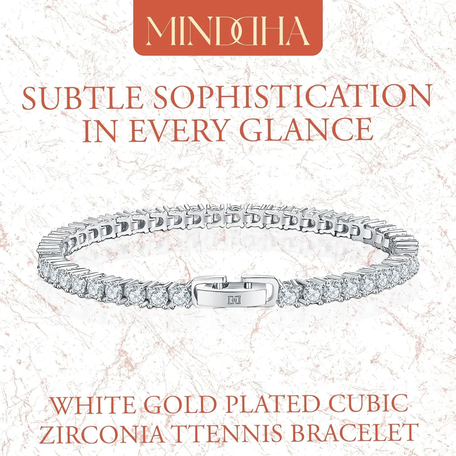 14K Gold/White Gold Plated 2mm 3mm Cubic Zirconia Tennis Bracelet | Silver Bracelet, Gold Bracelet for Women | Classic CZ Bracelet| Size 6-8 Inch