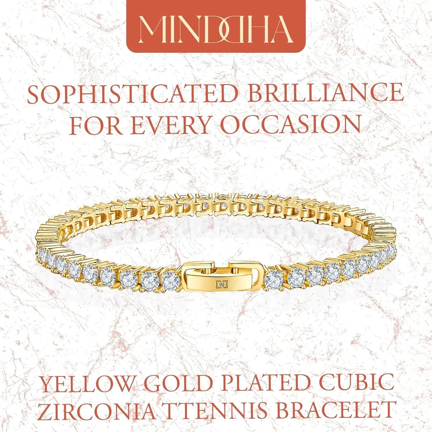 14K Gold/White Gold Plated 2mm 3mm Cubic Zirconia Tennis Bracelet | Silver Bracelet, Gold Bracelet for Women | Classic CZ Bracelet| Size 6-8 Inch