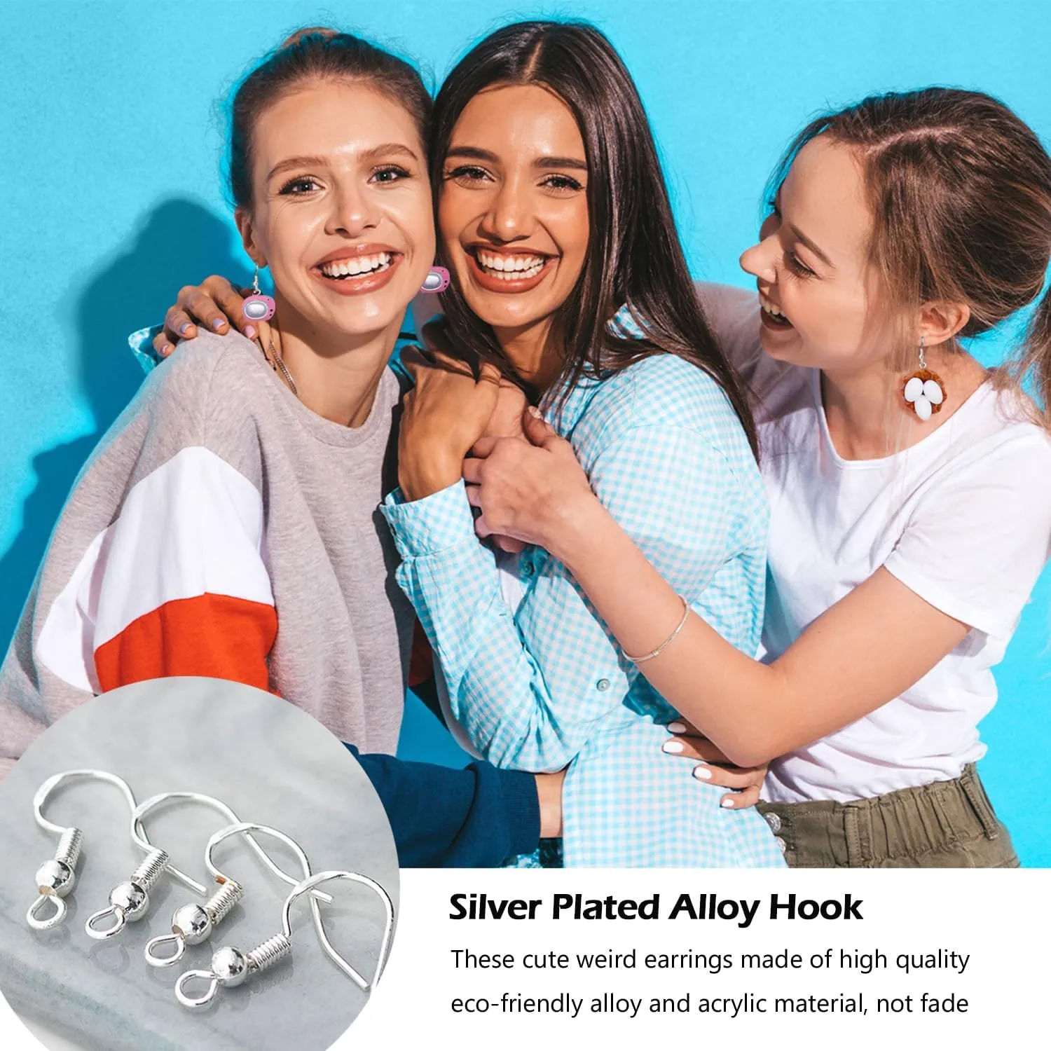 30-40 Pairs Weird Cute Funny Earrings Gummy Bear Duck Mushroom Fruit Flowers Drop Dangle Earrings for Women Aesthetic Earrings Food Animal Earrings Bulk