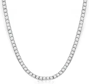 4mm Tennis Necklace for Women - 18K White Gold Plated Hypoallergenic, Round 5A Cubic Zirconia Faux Diamond Tennis Chain, 16/18/20/22 Inch for Men and Women