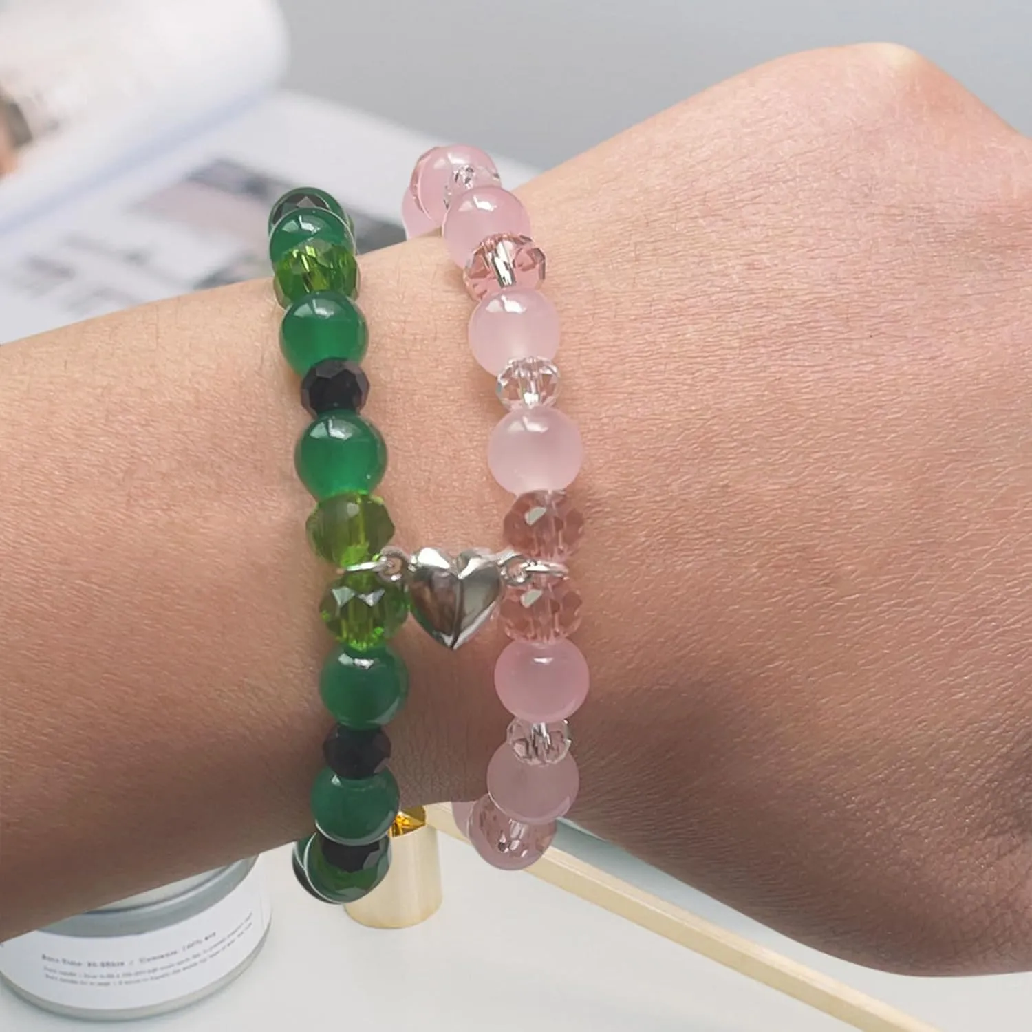 4PC Elphaba Galinda Friendship Matching Bracelets BFF Couples Accessories Crown Witch Hat Matching Bracelets Christmas Valentine's Party Dress Deco Set
