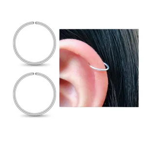 6mm Cartilage Earring Hoop Sterling Silver, Tiny Thin Helix Hoop Earrings, Tragus Piercing Jewelry, Nose Rings Hoops 20G, Upper Ear Rings