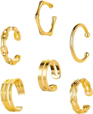6pcs Non-piercing Ear Cuff Earrings Non-piercing Earring Set for Women
