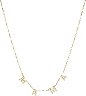 925 Solid Sterling Silver MAMA Necklace, Gold Mother Necklace, MAMA Letter Necklace, Mother's Day Gift, Christmas Gift