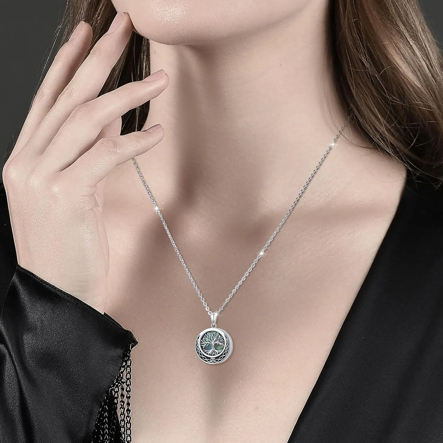 925 Sterling Silver Celtic Urn Necklaces For Women Butterfly/Tree of Life/Angel Wings/Irish Claddagh/Guitar Ashes Memorial for Loss Keepsake Necklaces Jewelry Present Easter Day of the Dead