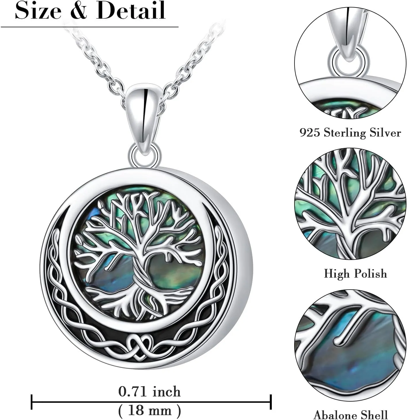 925 Sterling Silver Celtic Urn Necklaces For Women Butterfly/Tree of Life/Angel Wings/Irish Claddagh/Guitar Ashes Memorial for Loss Keepsake Necklaces Jewelry Present Easter Day of the Dead