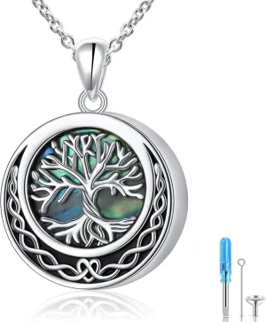 925 Sterling Silver Celtic Urn Necklaces For Women Butterfly/Tree of Life/Angel Wings/Irish Claddagh/Guitar Ashes Memorial for Loss Keepsake Necklaces Jewelry Present Easter Day of the Dead