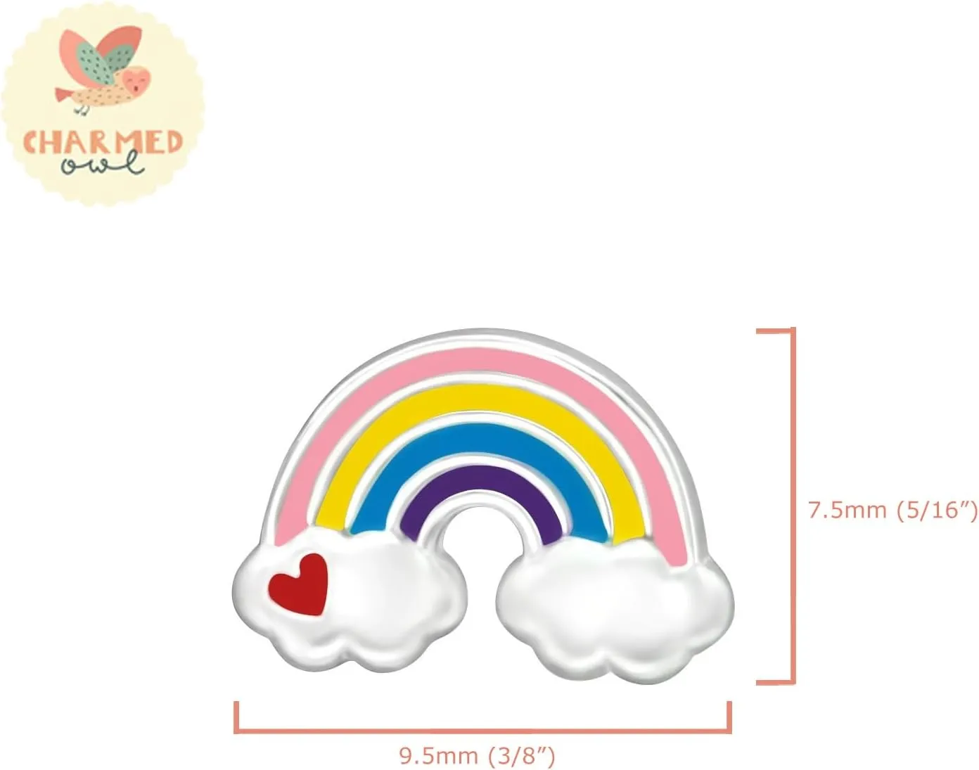 925 Sterling Silver Children's Rainbows and Unicorns Stud Earrings