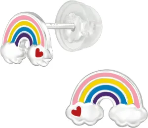 925 Sterling Silver Children's Rainbows and Unicorns Stud Earrings
