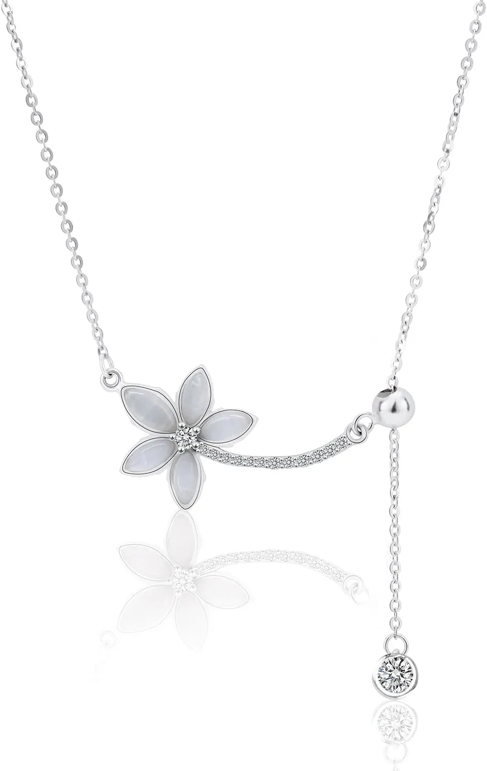925 Sterling Silver Necklace for Women with Beautifully Display gift box Dainty Silver Chain Necklace 18" long Original designs Personalized Silver Necklace With Extender for Mom and Girls