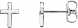 925 Sterling Silver Polished Religious Faith Cross Earrings Stud Earring for Women