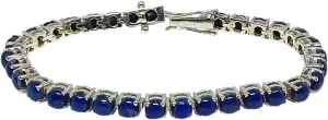 925 Sterling Silver Tennis Bracelets for Women Lapis Lazuli Gemstone Designer Bracelets Fashion Jewelry Gifts 7.5" Length