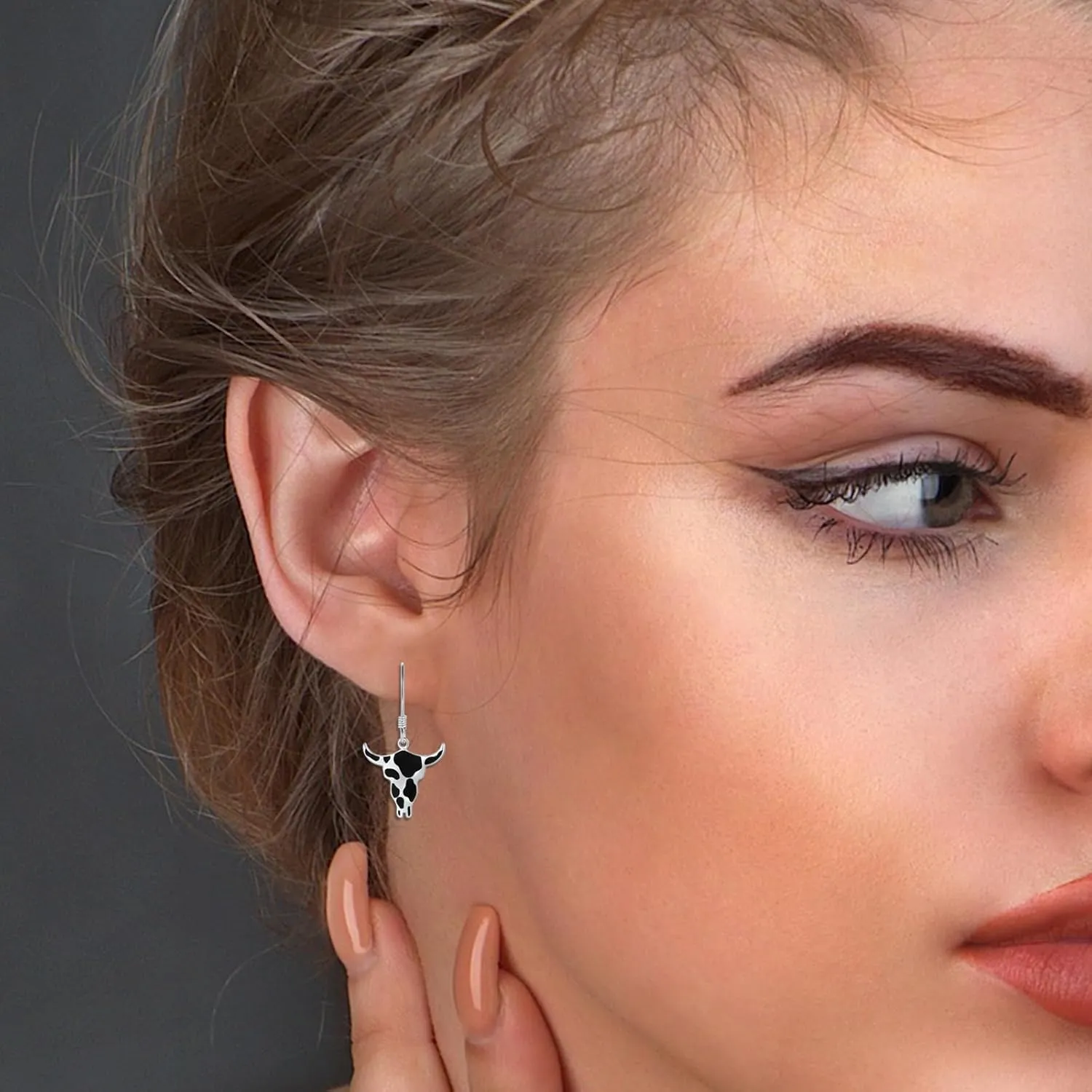 925 Sterling Silver Western Cowgirl Boots Hat Drop Earrings for Women Cowboy Texas Boots Dangle Earrings Cow Print Cross Dangle Drop Earrings Birthday Jewelry Gift