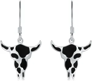 925 Sterling Silver Western Cowgirl Boots Hat Drop Earrings for Women Cowboy Texas Boots Dangle Earrings Cow Print Cross Dangle Drop Earrings Birthday Jewelry Gift