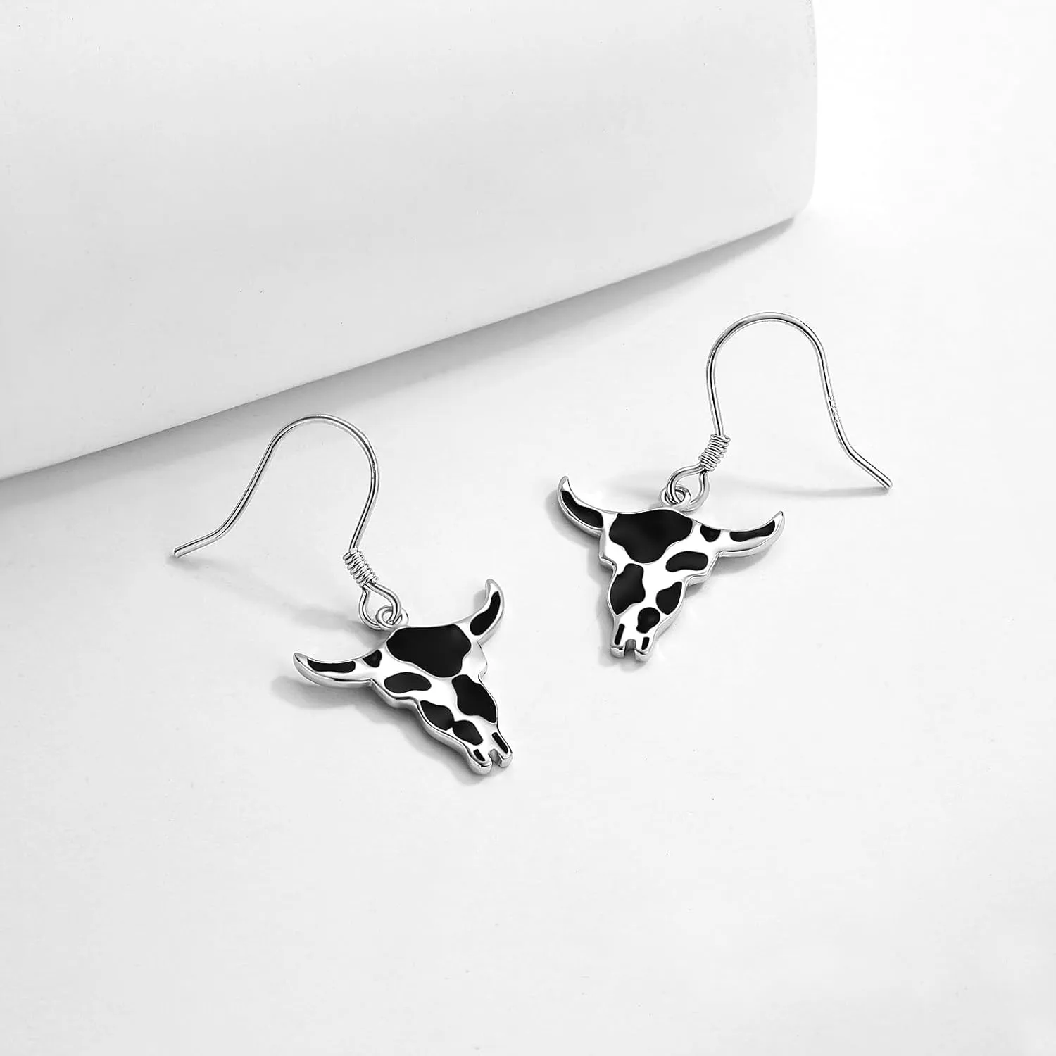925 Sterling Silver Western Cowgirl Boots Hat Drop Earrings for Women Cowboy Texas Boots Dangle Earrings Cow Print Cross Dangle Drop Earrings Birthday Jewelry Gift
