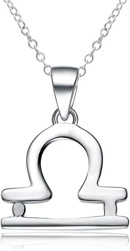 925 Sterling Silver Zodiac Sign Necklace Horoscope Constellation Astrology Charm Pendant