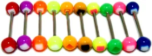 Acrylic Tongue Rings Barbells Bar 14G Square Shape 5/8" 16mm LOT of 10