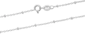 Adabele Solid 925 Sterling Silver Gold Filled White Gold Satellite Bead Station Chain Necklace Cute Dainty Thin Tarnish Resistant Hypoallgeneric Women Neck Jewelry