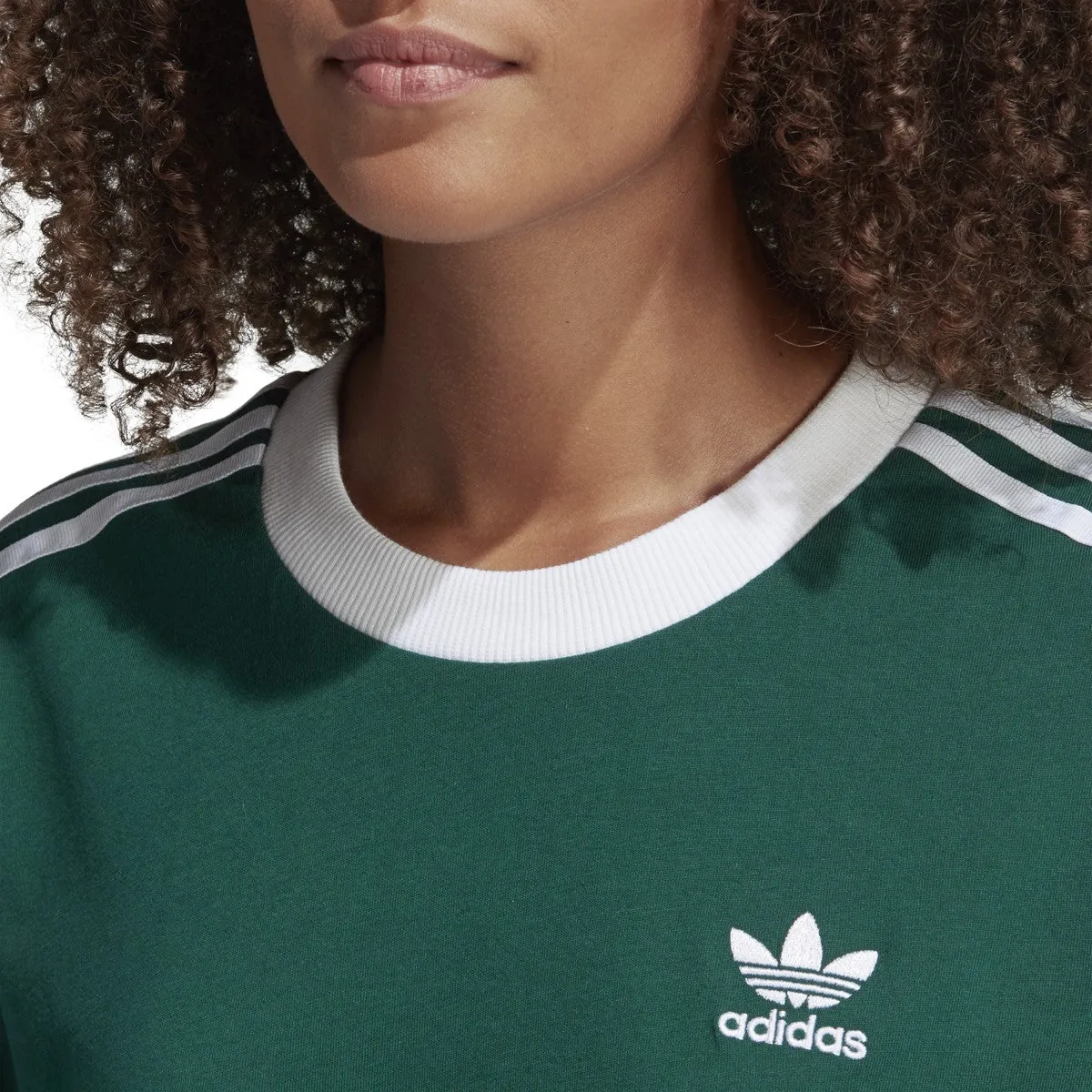 Adidas Women's 3 Stripes Tee Collegiate Green