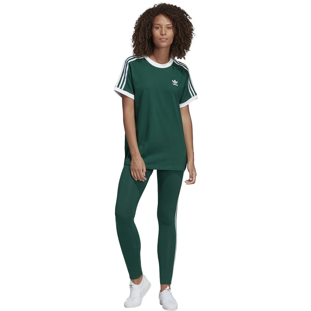 Adidas Women's 3 Stripes Tee Collegiate Green