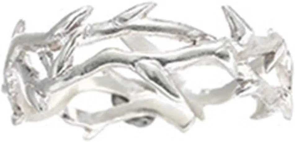 Adjustable Rings Silver Thorn Branch Rings Open Rings for Engagement Proposal Couple Jewelry Gifts Women Men Ornament