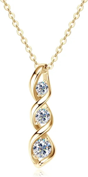 AINUOSHI Infinity Moissanite Necklaces for Women, 925 Sterling Silver Moissanite Pendant Necklace 2ct D Color VVS1 Clarity, White Gold Plated Dainty Necklace for Women Jewelry Gifts
