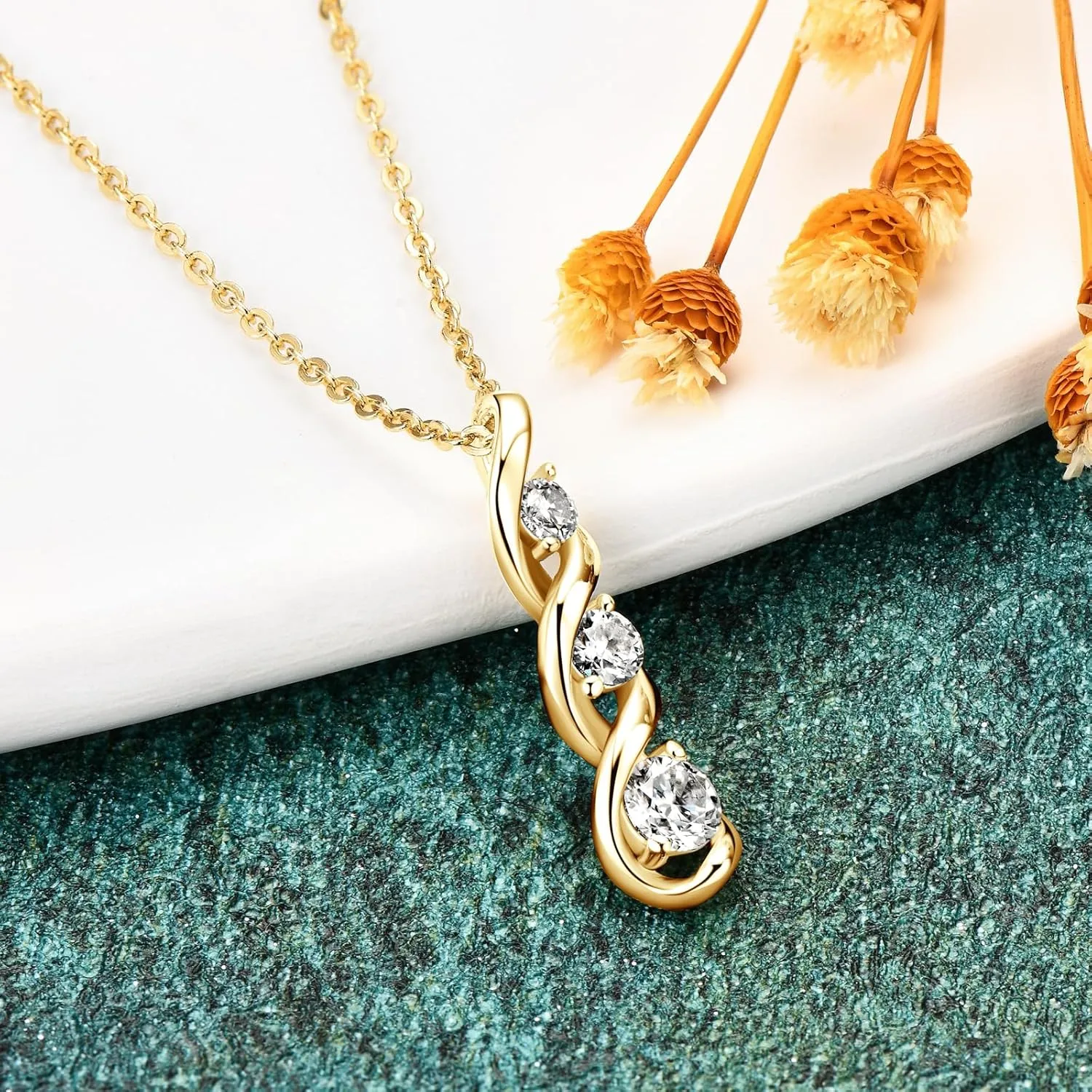 AINUOSHI Infinity Moissanite Necklaces for Women, 925 Sterling Silver Moissanite Pendant Necklace 2ct D Color VVS1 Clarity, White Gold Plated Dainty Necklace for Women Jewelry Gifts