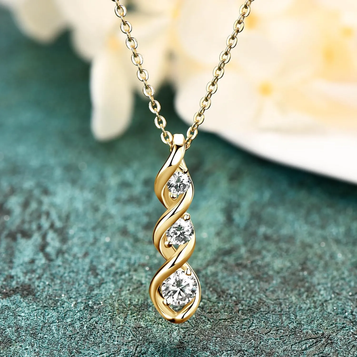 AINUOSHI Infinity Moissanite Necklaces for Women, 925 Sterling Silver Moissanite Pendant Necklace 2ct D Color VVS1 Clarity, White Gold Plated Dainty Necklace for Women Jewelry Gifts