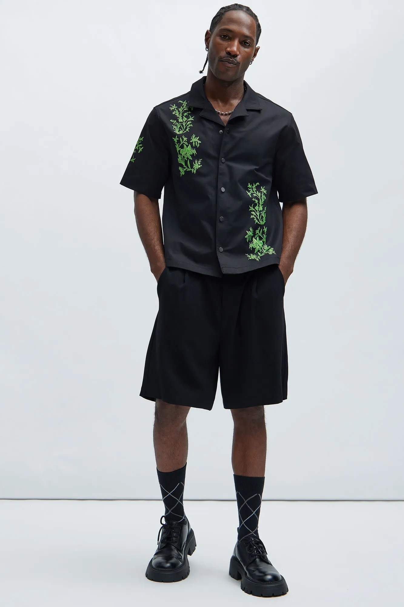 Alden Embroidered Shirt - Black