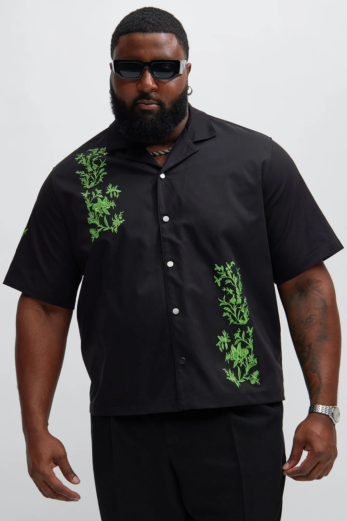 Alden Embroidered Shirt - Black