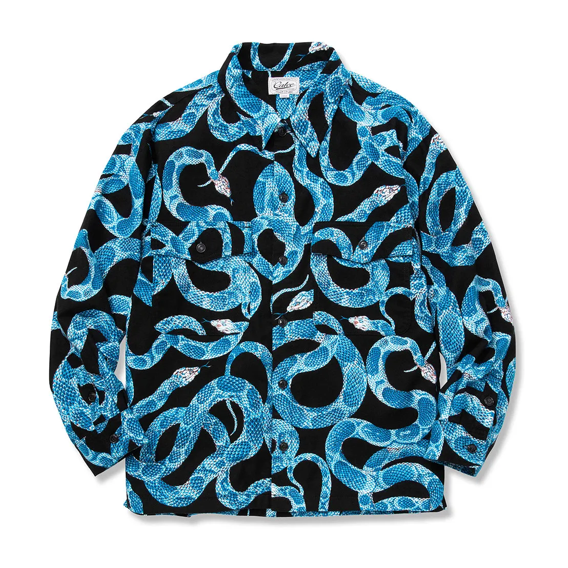 ALLOVER SNAKE PATTERN OVER SILHOUETTE SHIRT JACKET