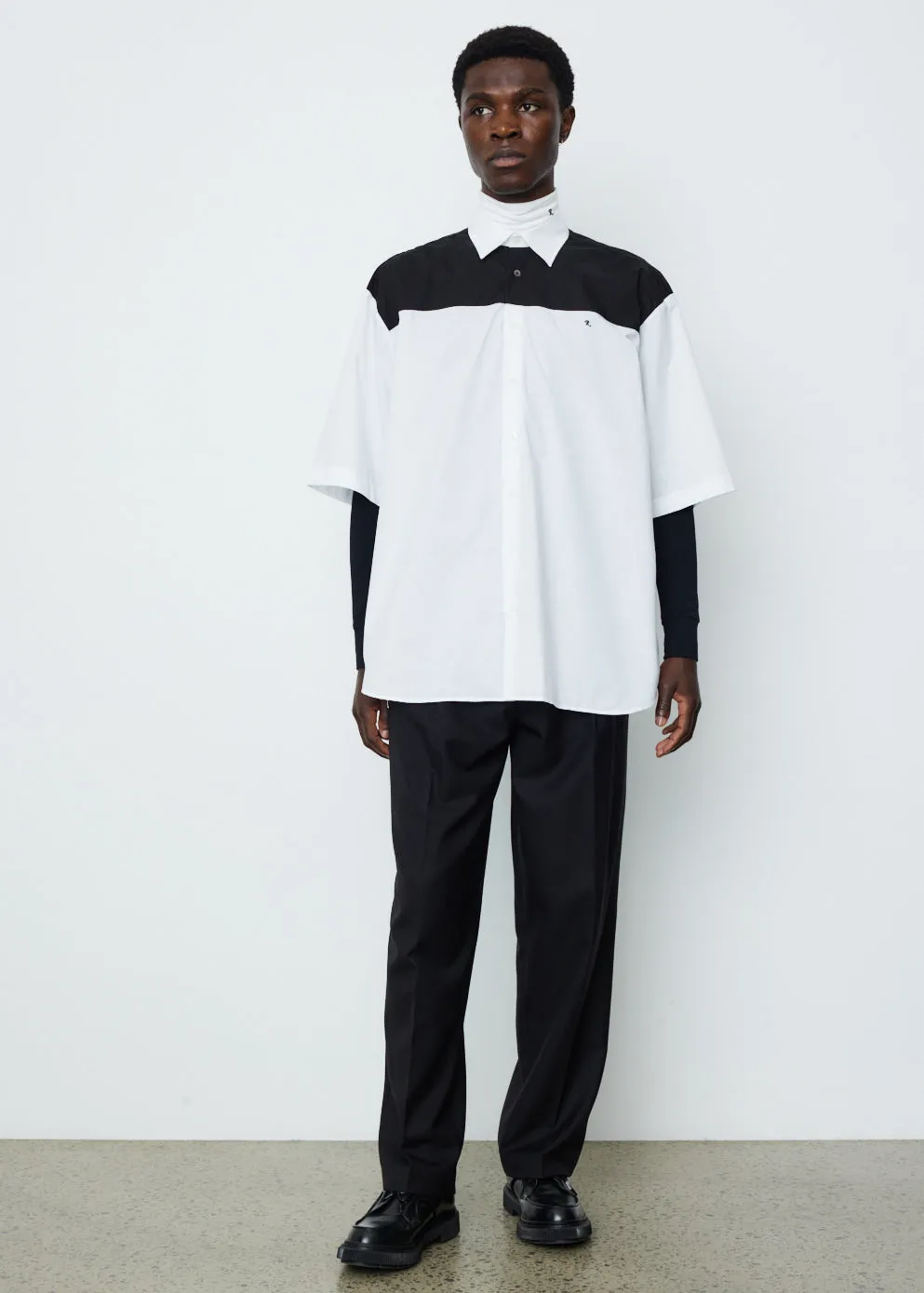 Americano Bicolour Shirt with Embroidery