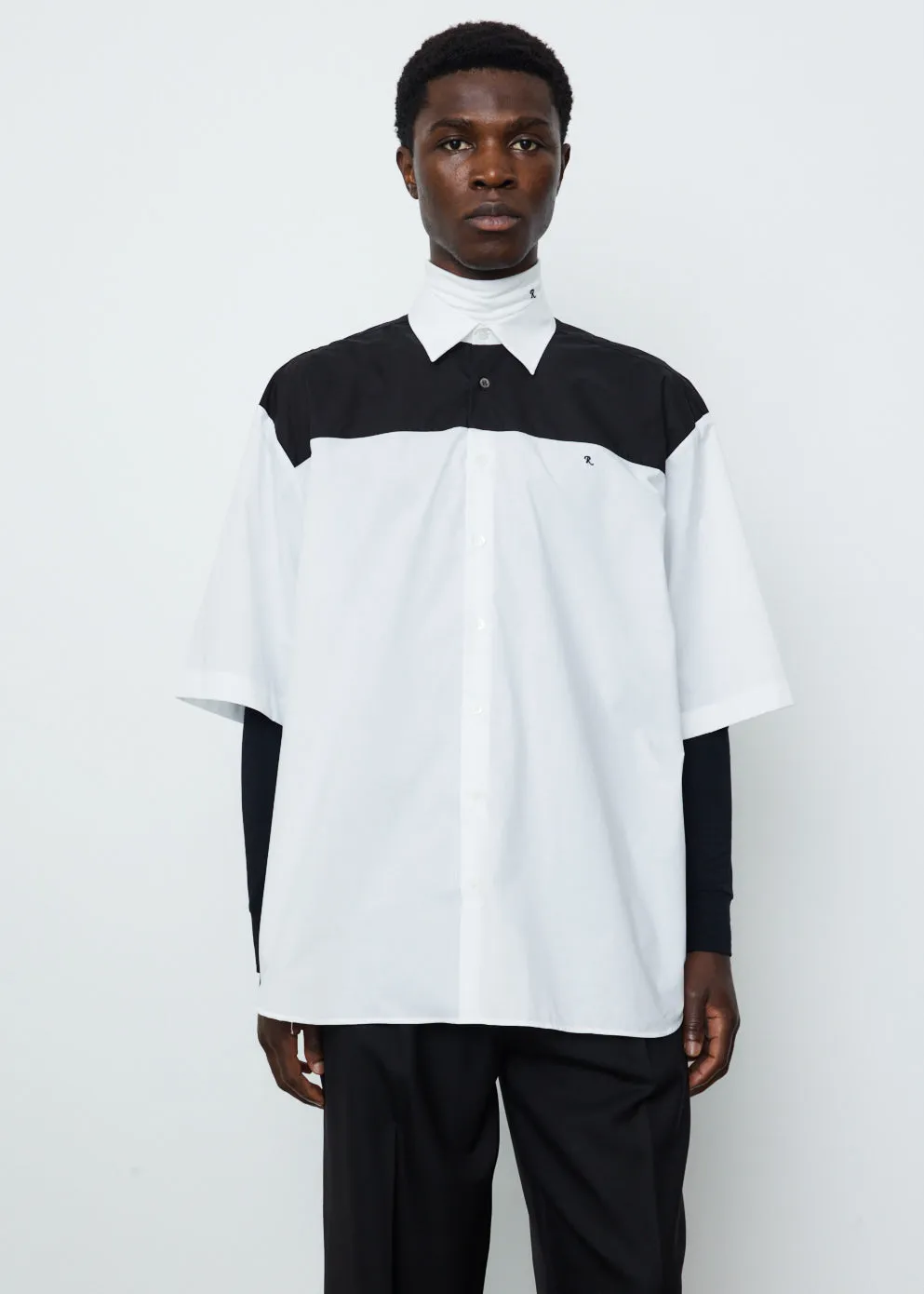 Americano Bicolour Shirt with Embroidery