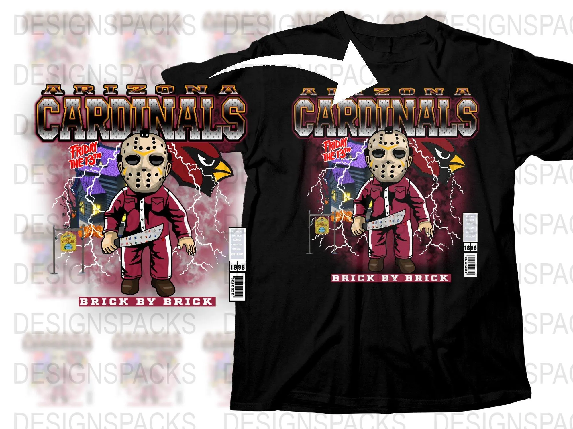 Arizona Cardinals Jason Voorhees Graphic Png Digital Download