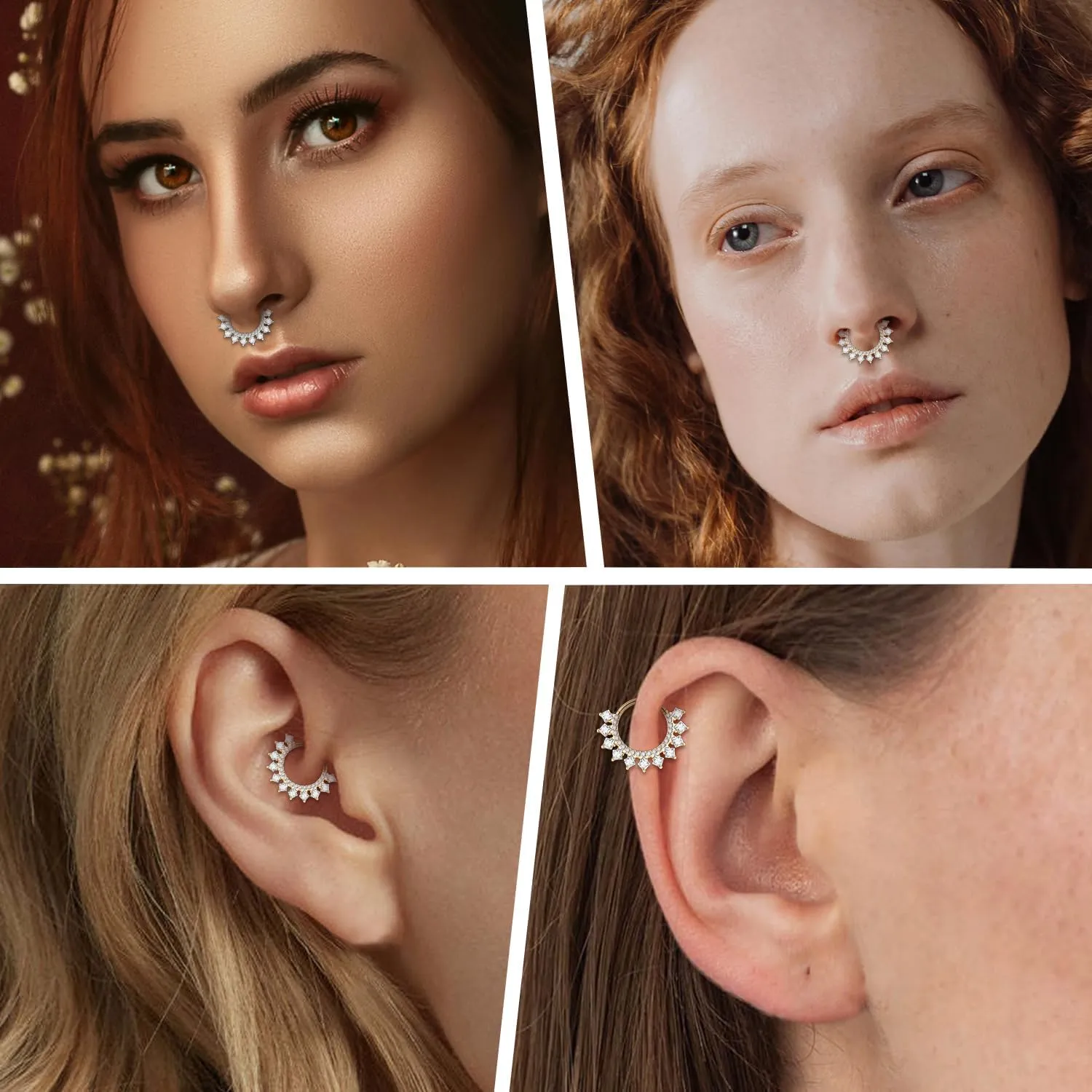 AROWRO Septum Jewelry 16G 316L Surgical Steel Septum Ring Nose Rings Hoops for Men Women Septum Piercing Jewelry Daith Earring Cartilage Tragus Rook Ear Lobe Piercing Jewerly
