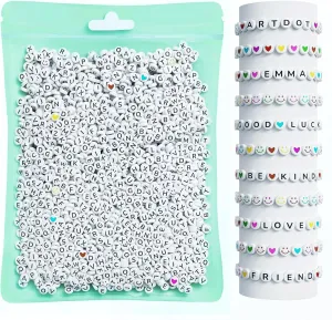 ARTDOT 800 Pieces Assorted Letter Beads for Friendship Bracelets Making Kit, 28 Styles Jewelry Making Supplies Alphabet Beads Set Preppy Crafts Art
