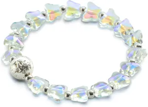 Aurora Butterfly Crystal Bracelet Aurora Borealis Glass Crystal Jewelry Adjustable Stretch Crystal Bracelet Mother's Day Birthday Anniversary Jewelry Gift for Women