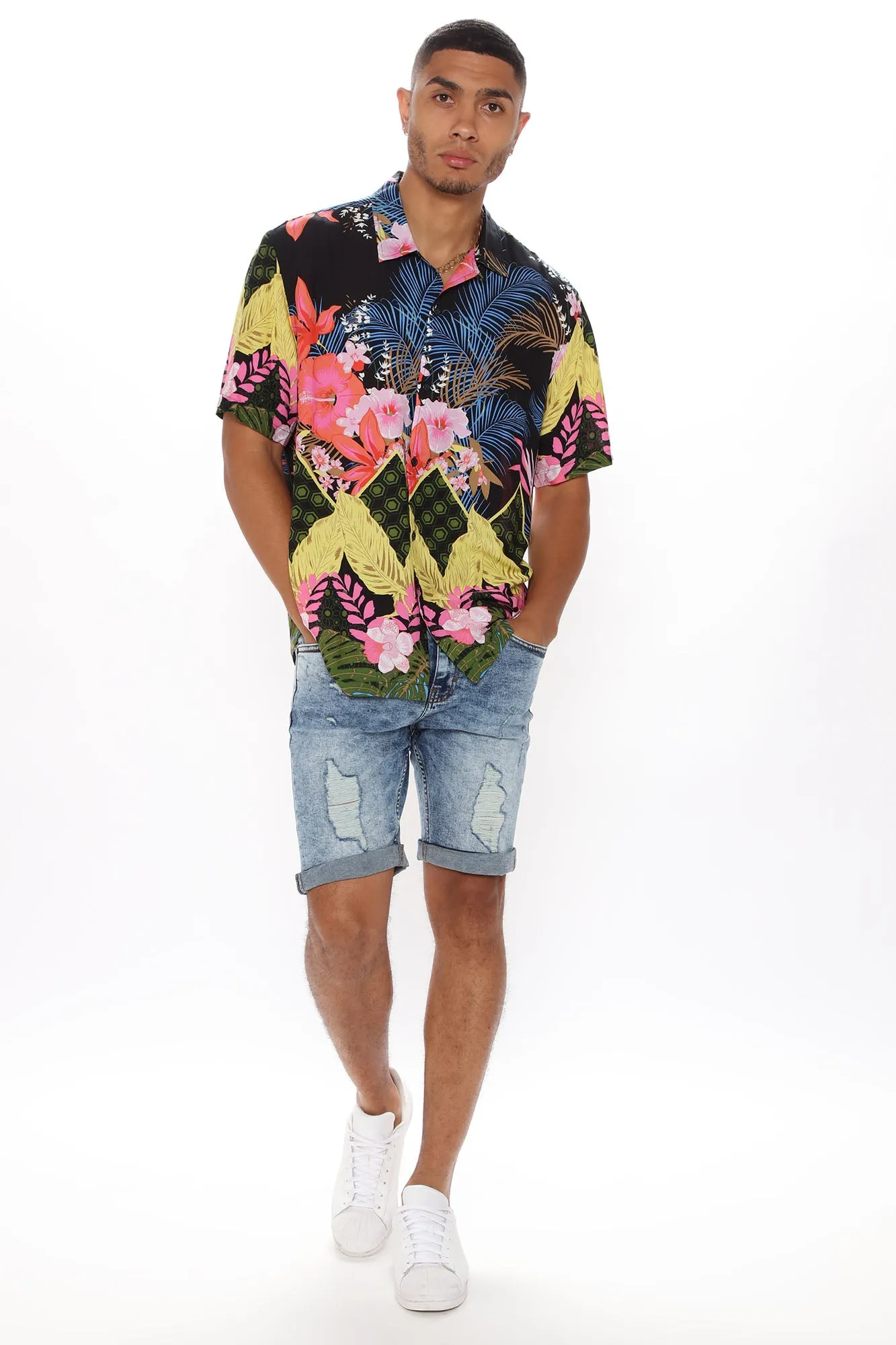 Austin Short Sleeve Woven Top - Multi Color