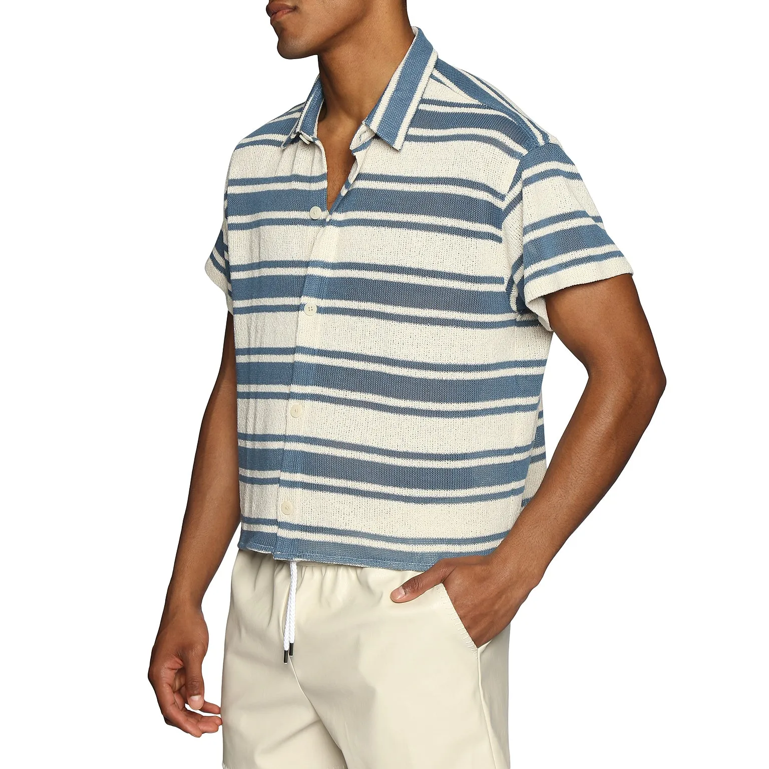 Azure Beaulieu Stripe Knit Shirt