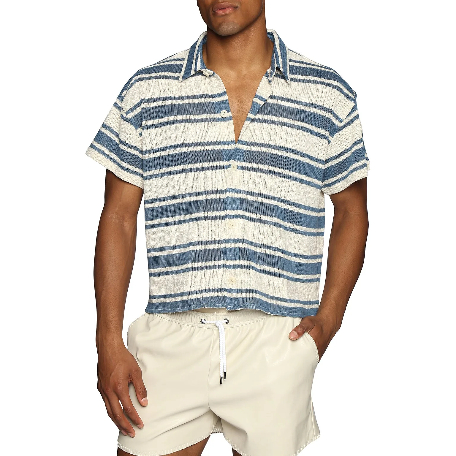 Azure Beaulieu Stripe Knit Shirt